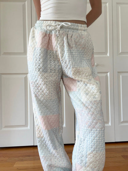 Shades Of Blue Quilted Pastel Joggers
