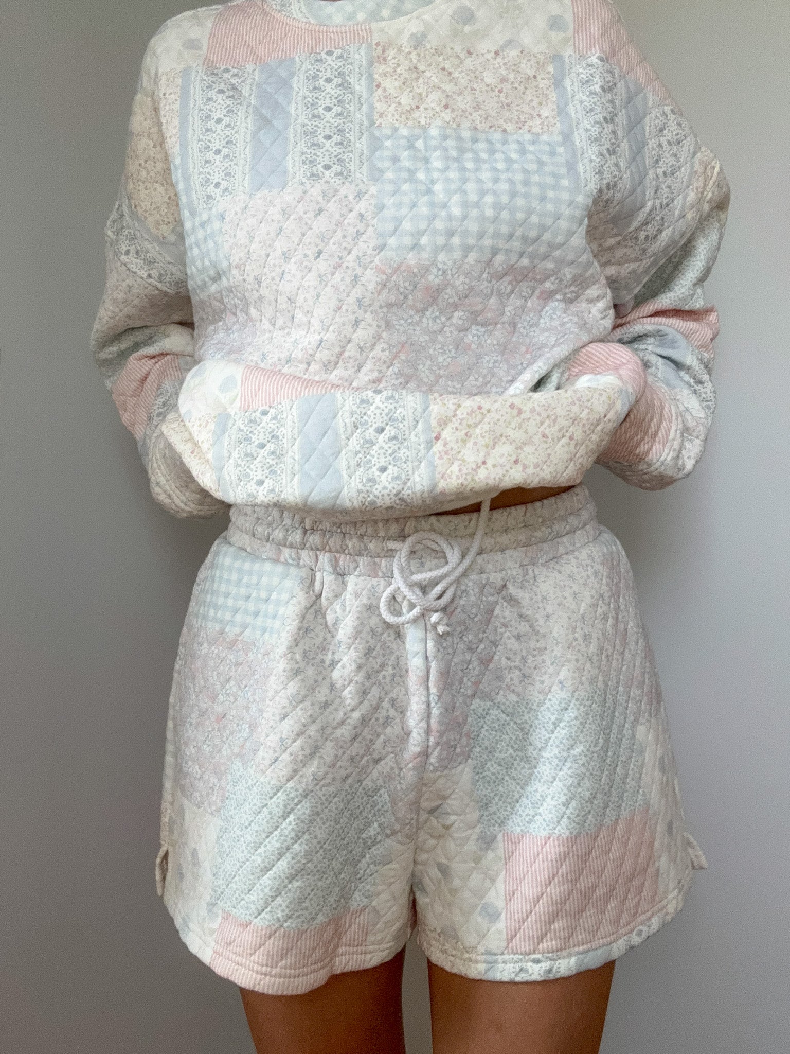 Shades Of Blue Quilted Pastel Shorts